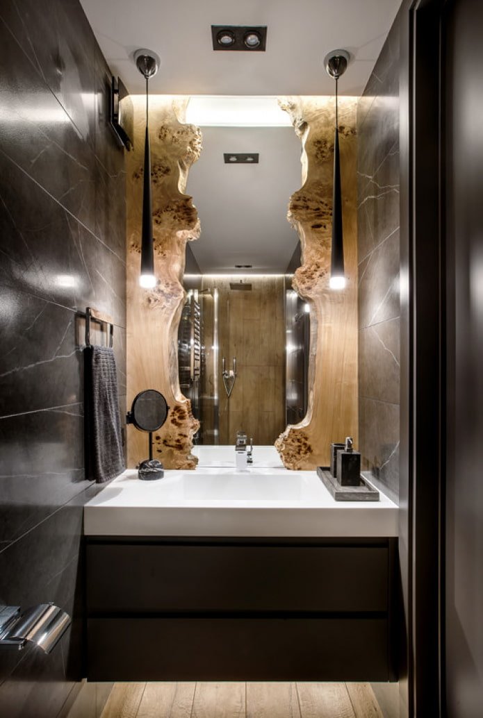 black marble in the bathroom