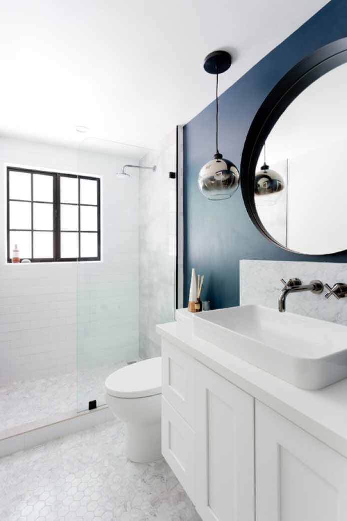 marble with dark paint in the bathroom