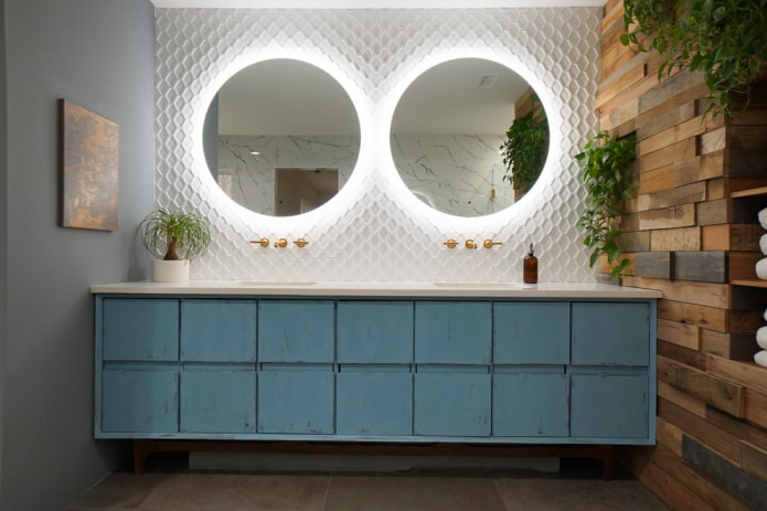 Mirror area in the bathroom interior