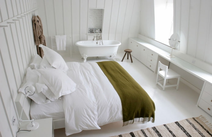 bathroom-bedroom with self-leveling floor