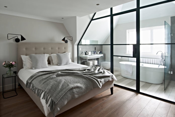 Bathroom behind a glass wall