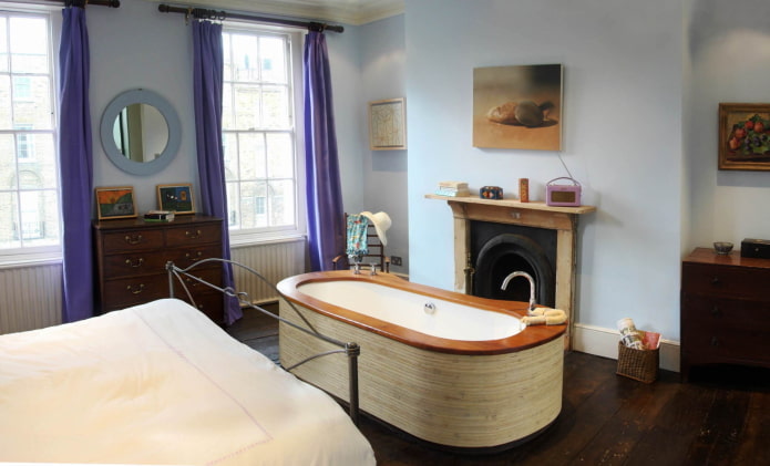 Bathroom near the fireplace