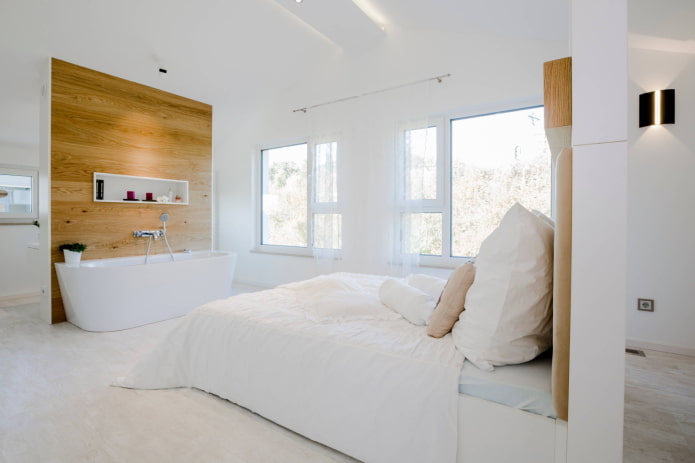Bathroom in a minimalist bedroom