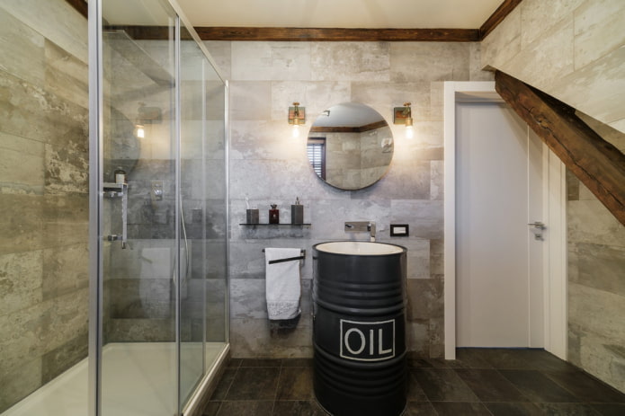 shower design in loft style