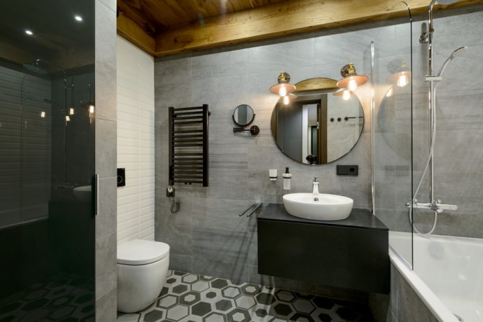 bathroom design in loft style
