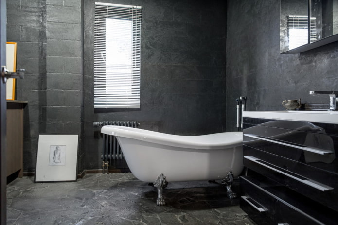 color scheme of a bathroom in a loft style