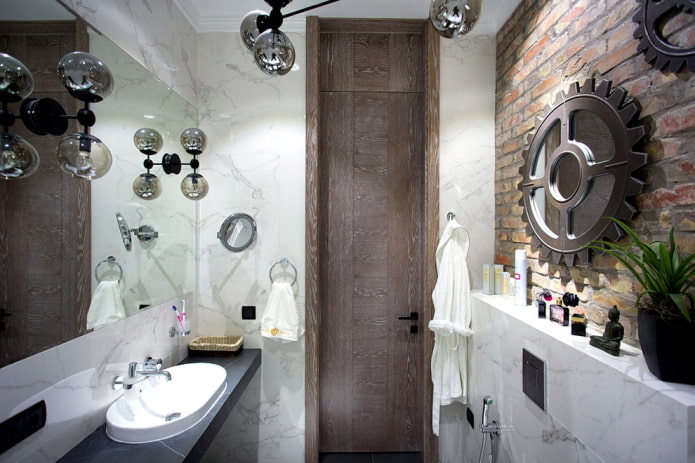 decorating a bathroom in a loft style
