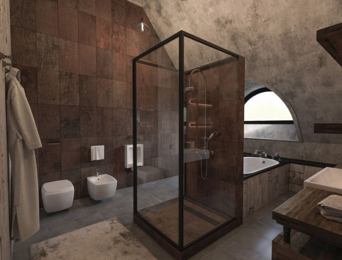 bathroom design in loft style