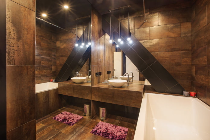 color scheme of a bathroom in loft style