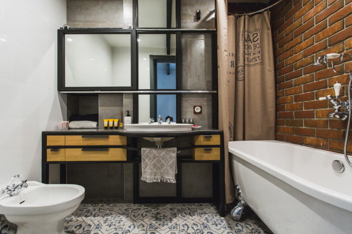 decorating a bathroom in a loft style