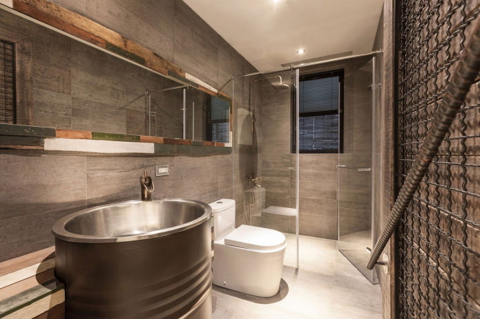 bathroom design in loft style