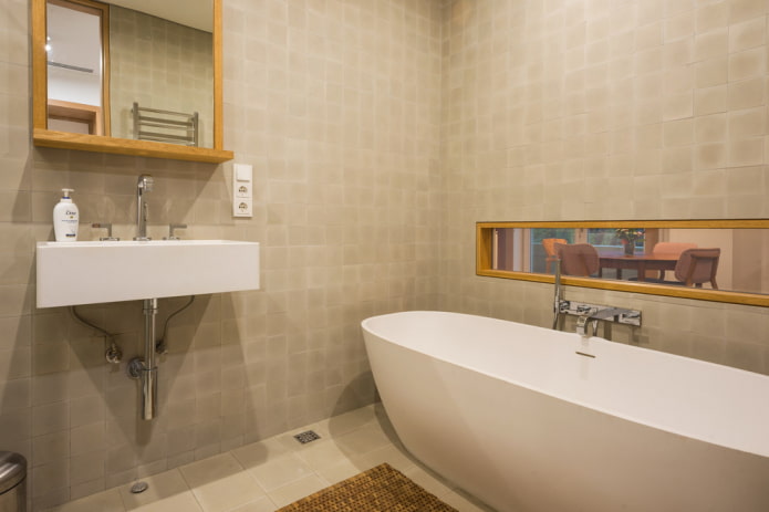 plumbing in the bathroom in the style of minimalism