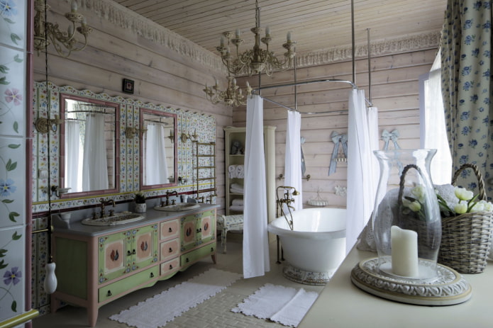 Spacious bathroom with a bowl in the middle