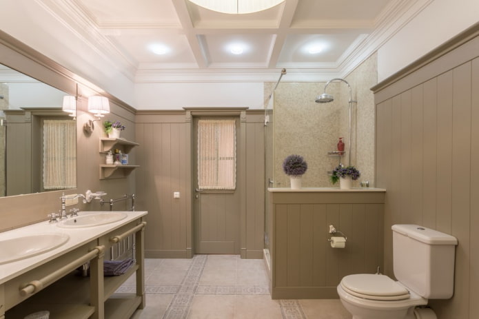 Bathroom in warm gray tones