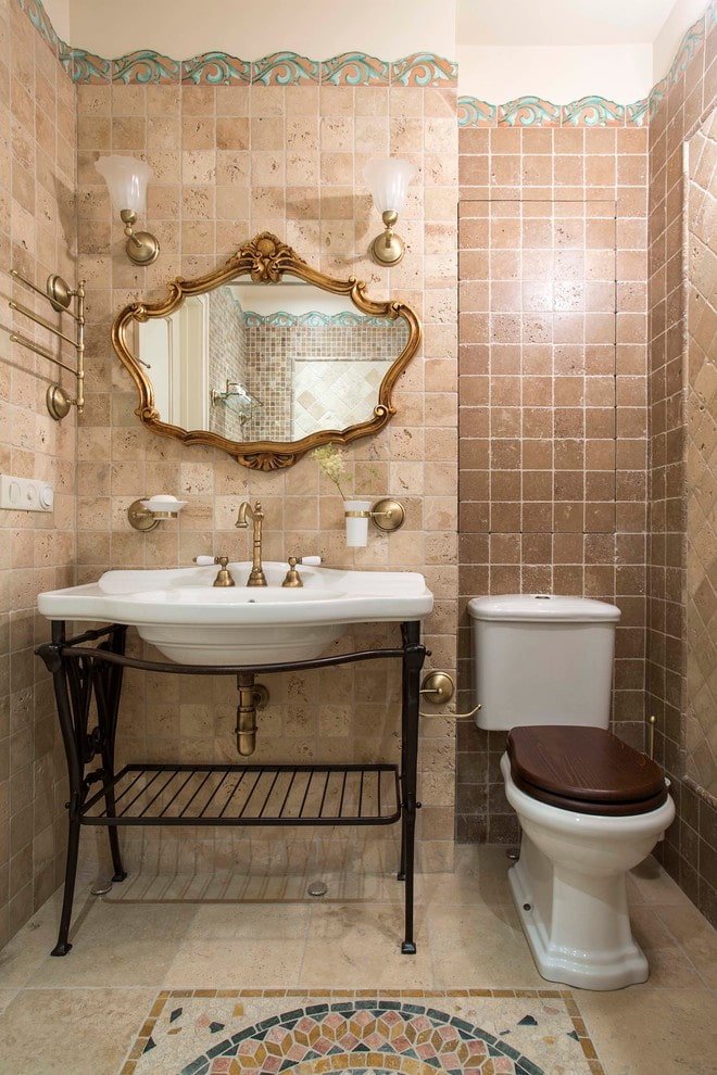 Bathroom in pink tones