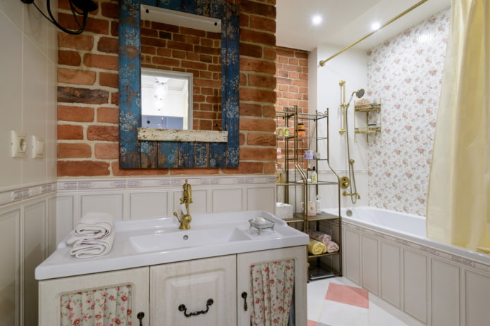 Metal mixer tap and shelves
