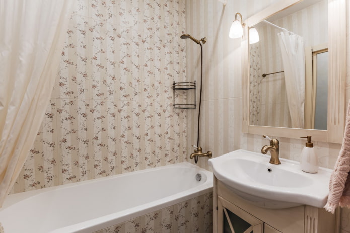 Provence tiles in a modern bathroom