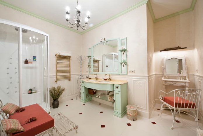Vanity table in the bathroom