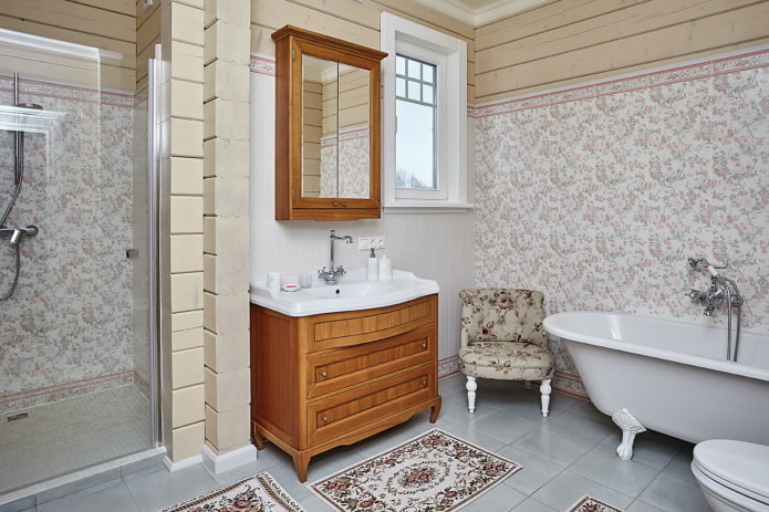 Provence style bathroom in a private house