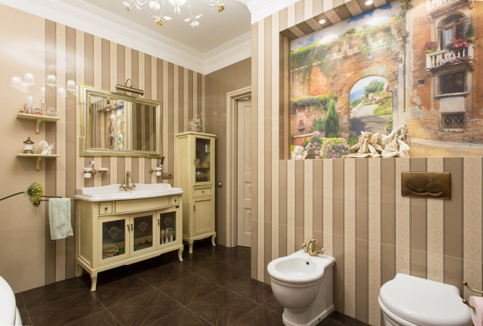 Bathroom in natural brown tones