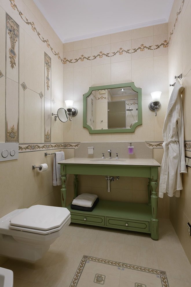 Toilet with a washbasin in Provence style