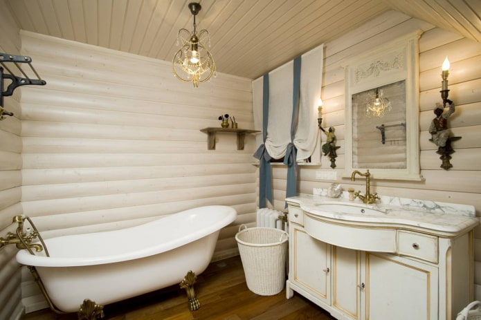 Lighting in a bathroom in a country house