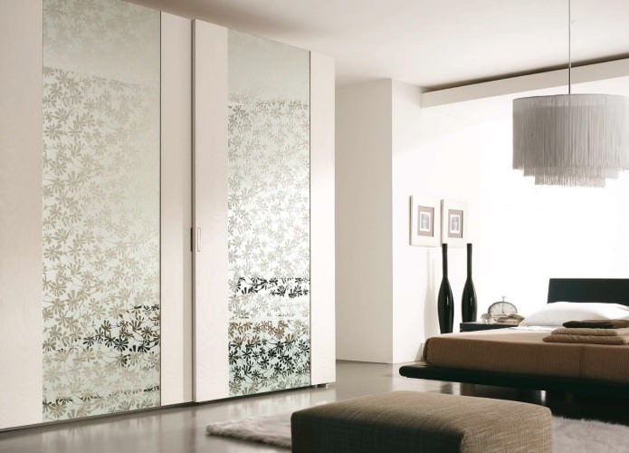 wardrobe with a decorative mirror