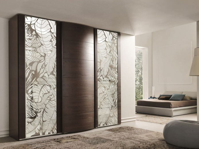 wardrobe with a decorative mirror