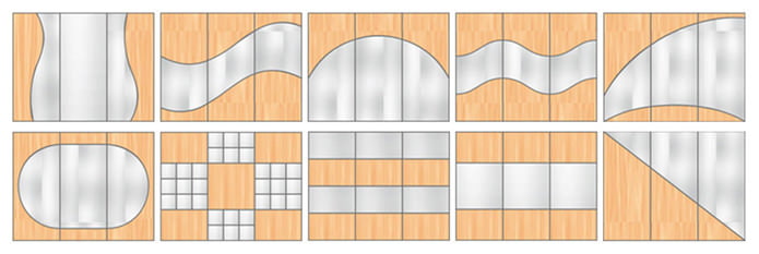 Options for combining wardrobe facades