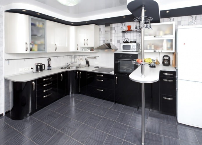 Counter near the refrigerator