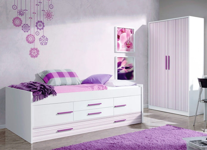 purple decorative elements