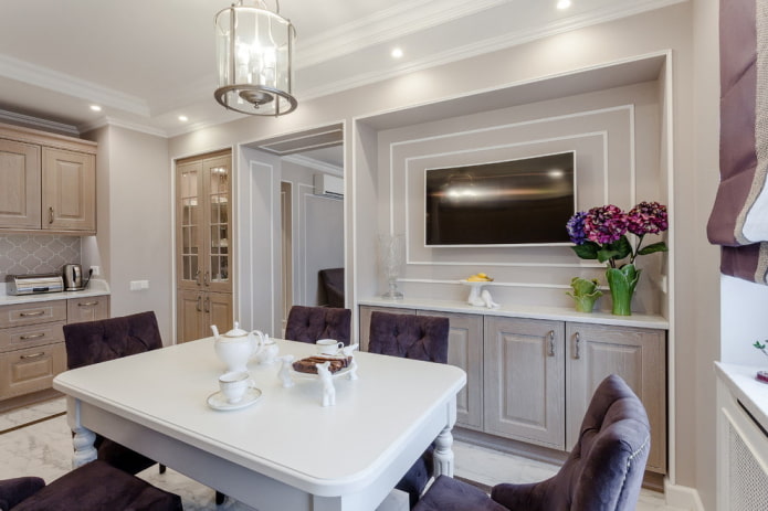 TV in a niche in the kitchen
