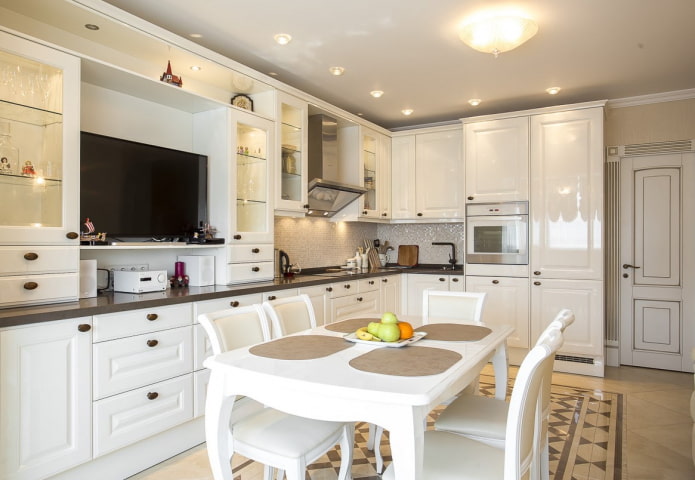 TV in a niche in the kitchen