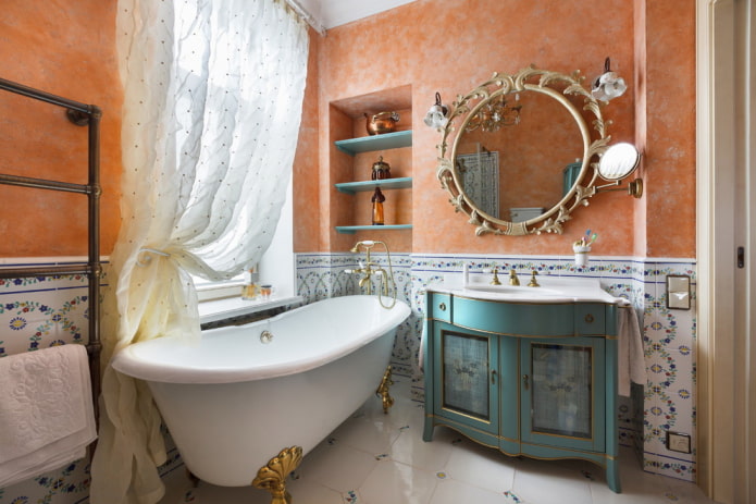 Decorative plaster in the bathroom