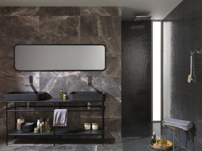 tile with imitation plaster
