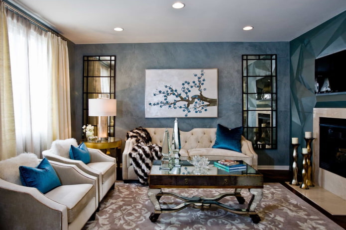 Venetian decorative plaster in the art deco style