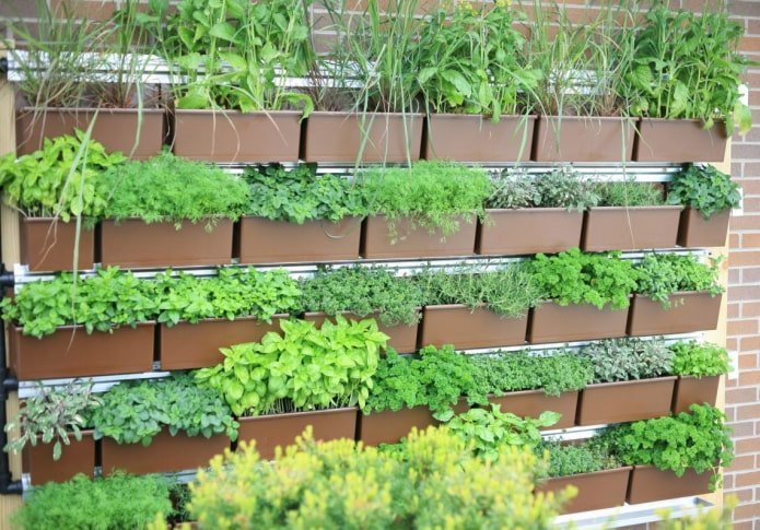 Vertical garden bed made from containers