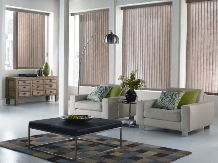 brown vertical slats in the interior