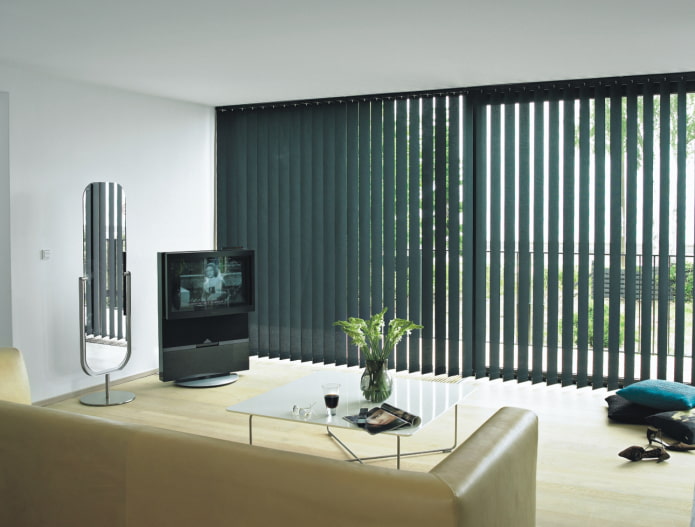 vertical slats of black color