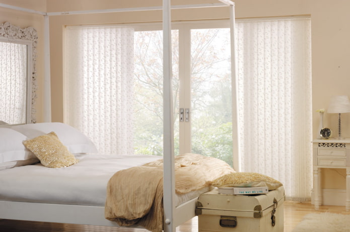 fabric slats in the bedroom interior