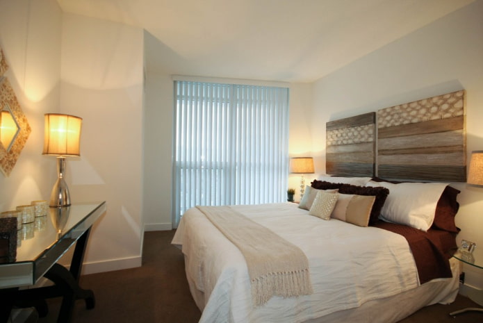 vertical slats in the bedroom interior
