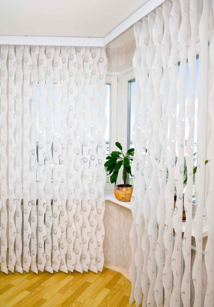 patterned blinds in the interior