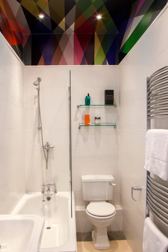 Glass shelves in the bathroom