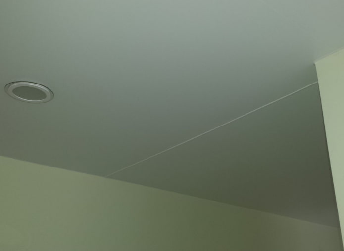 stretched ceiling with a seam