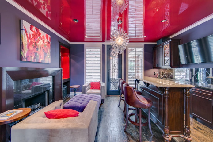 glossy red ceiling