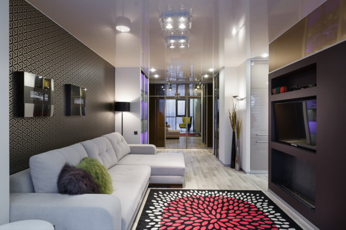 seamless stretch fabric in the interior