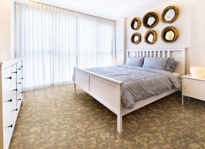 cork floor in the bedroom
