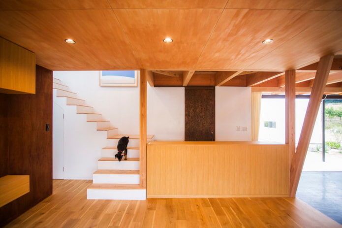 MDF panels on the ceiling in the interior