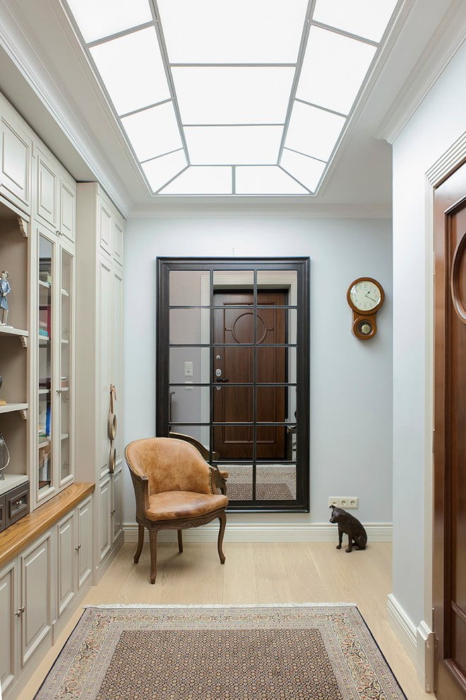 glass ceiling in the hallway interior