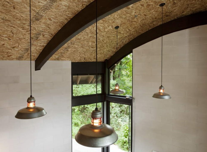 cork ceiling in the interior 
